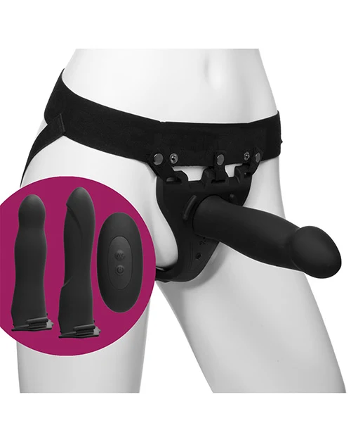 Body Extensions Be Naughty Kit Strap-On Vibrant 4 Pièces Noir – Image 3